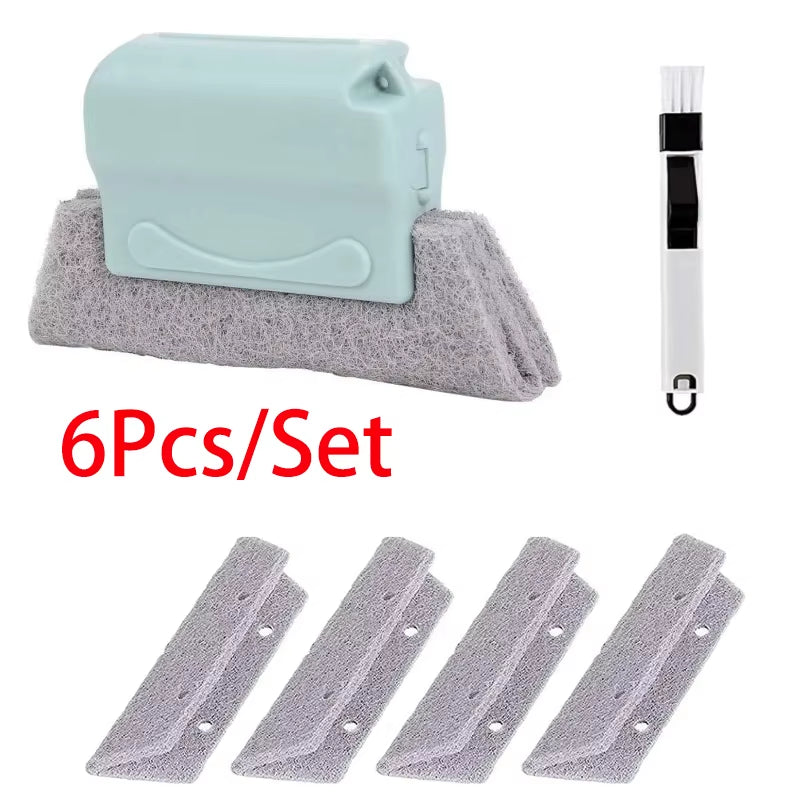 Window Track Cleaner Window Groove Cleaning Brush Tools Set for Door Groove Sliding Door Track Crevice Household Clean Tool