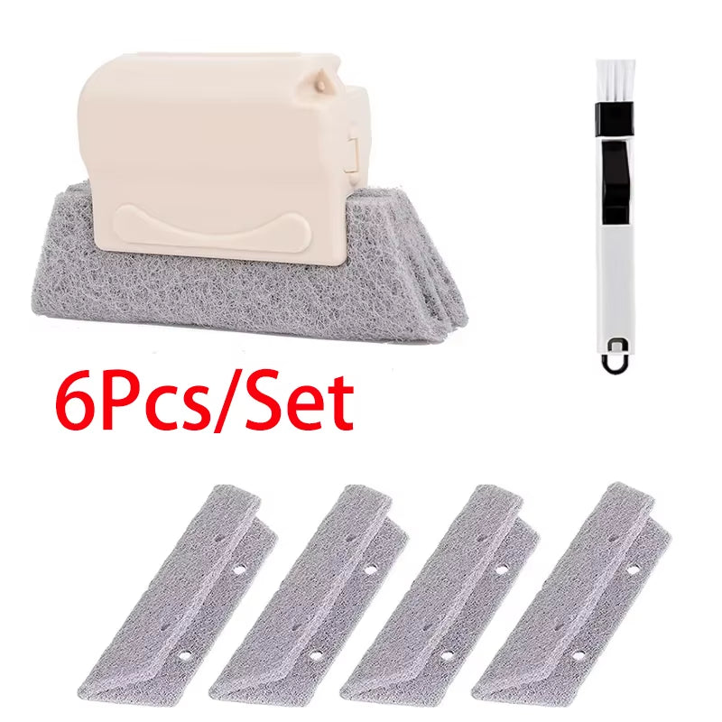 Window Track Cleaner Window Groove Cleaning Brush Tools Set for Door Groove Sliding Door Track Crevice Household Clean Tool