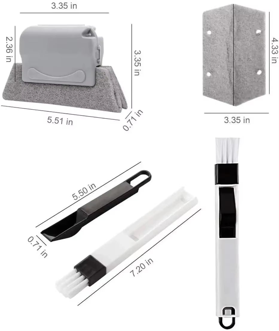 Window Track Cleaner Window Groove Cleaning Brush Tools Set for Door Groove Sliding Door Track Crevice Household Clean Tool