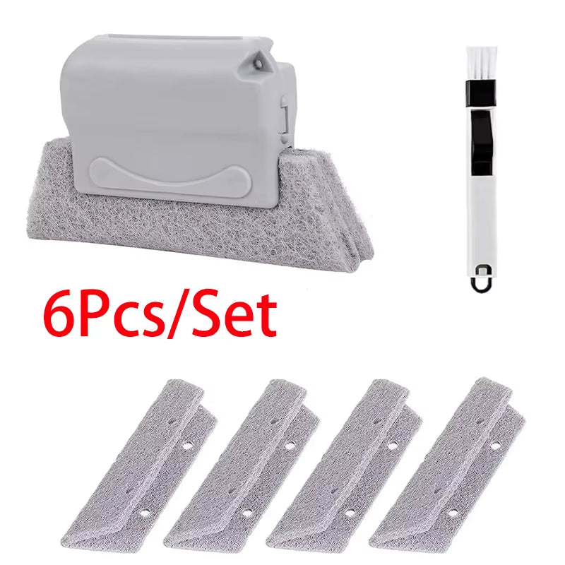 Window Track Cleaner Window Groove Cleaning Brush Tools Set for Door Groove Sliding Door Track Crevice Household Clean Tool